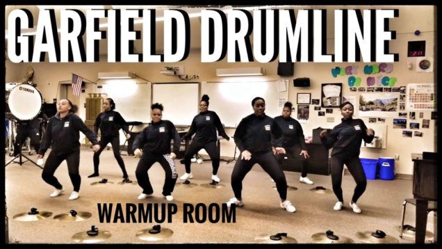 Garfield-HS-Drumline-2017-Warmup-Room-Bellevue-Competition
