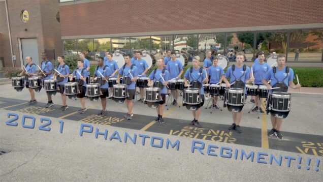 2021-Phantom-Regiment-Drumline-Evansville-IN-warmup