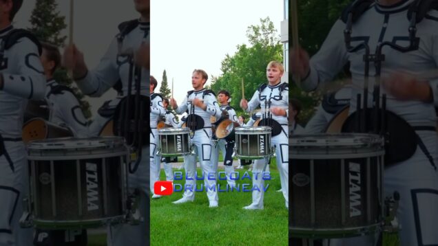 2025-Bluecoats-Snare-Break-in-uniform-dci2025-drumline-drumcorps-dci